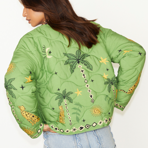 Never Fully Dressed Reversible Wild Jungle Quilted Jacket